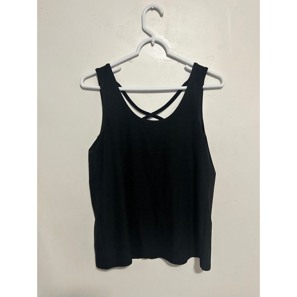 Beyond Yoga Black Strappy Crisscross Lotus Logo Activewear Tank Top S
